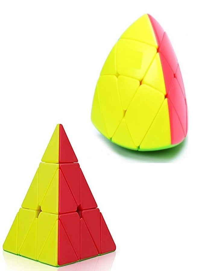 DUL DUL Combo of Triangle Pyramid Cube,Mastermorphix Pyramorphix Cube Stickerless Circular Mind Maze High Speed Magic Cube Puzzle Toy. - Image 1